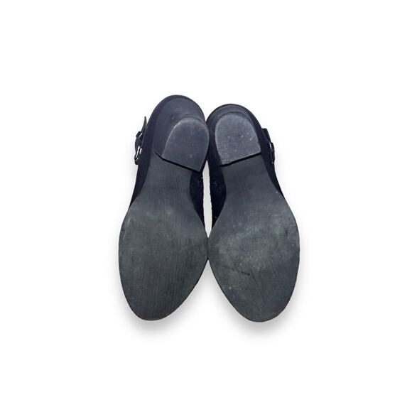 Carlos Santana Boots Womens 7.5M Hollie Side Zip Buckle Ankle Bootie Black Heels - Picture 8 of 9